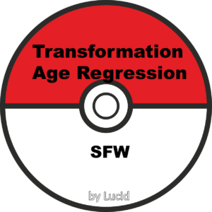 Red and white pokeball background; Transformation and Age Regression; SFW; by Lucid